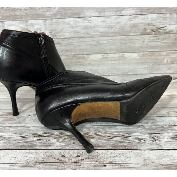 Jimmy Choo Black Leather Pointed Toe Stiletto Ankle Booties Size 36 - Picture 8 of 10